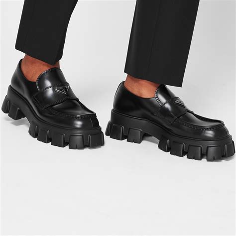 mens prada monolith loafers|Prada monolith loafers men.